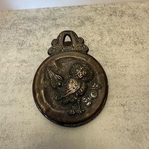 Antique "OWL of ATHENA / PARTHENON" Metal Letter Clip-Paper Clip